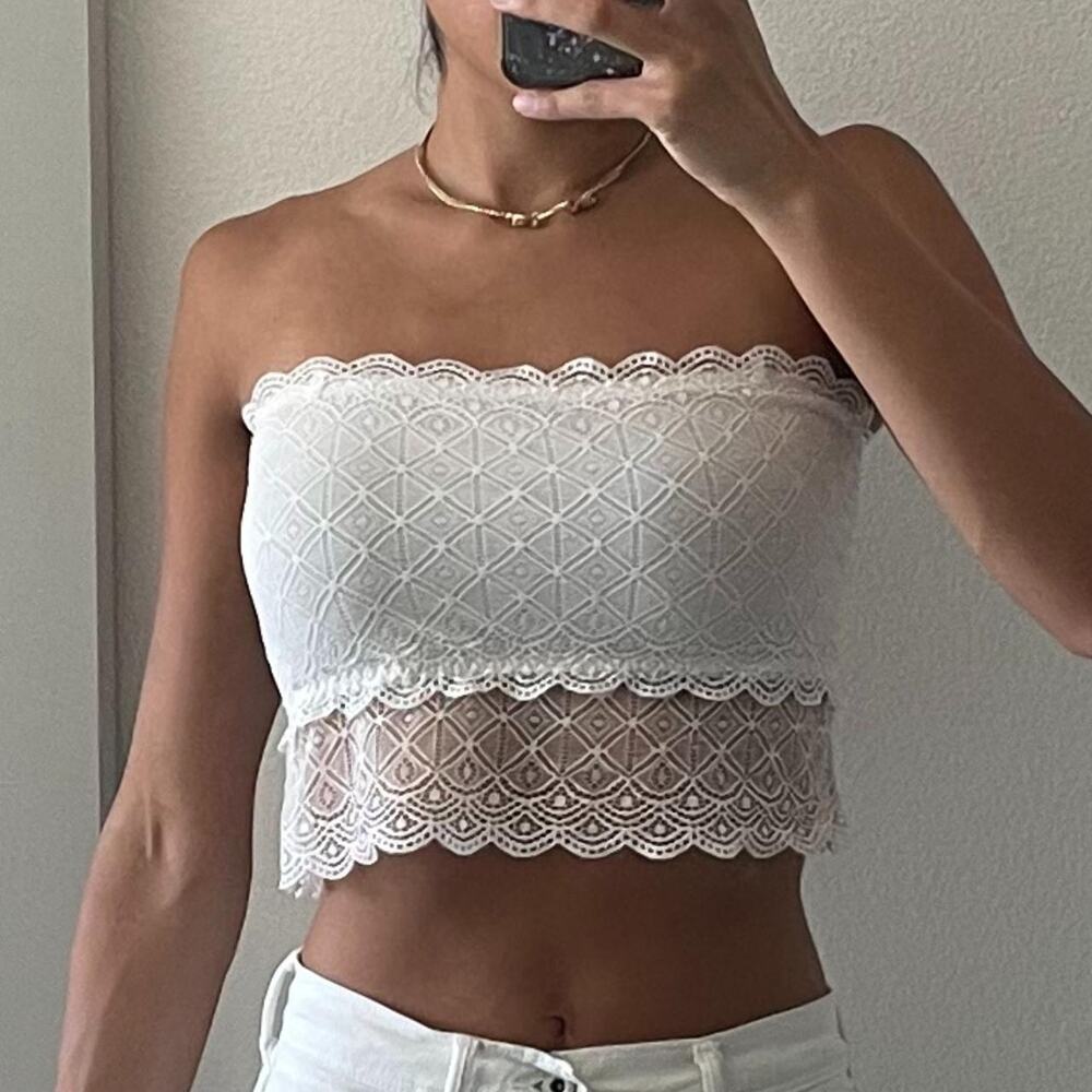 White Lace Tube Top